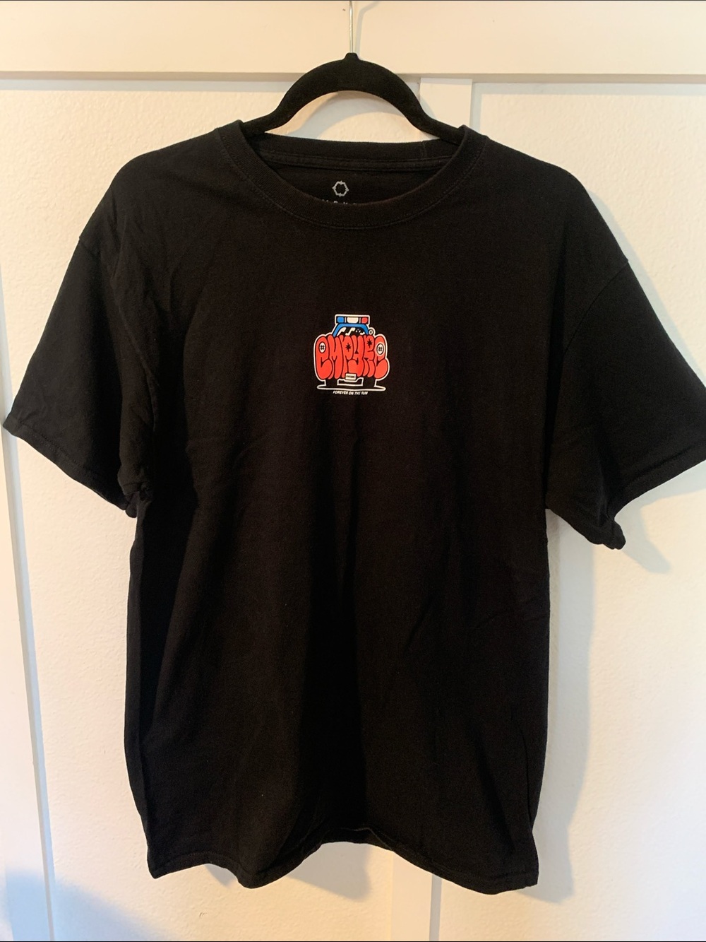 Empyre Men’s Black Graphic Tee with Small Red Logo